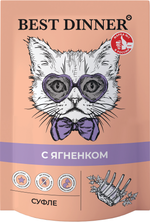 Паучи Best Dinner Бест Диннер Мясные деликатесы для кошек Суфле с ягненком 85 г