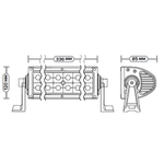 AE72RT-24LED-LB-HC Фара светодиодная дополнительная, балка 336*85*120, направленный свет, 24 диода, крепление по бокам, 72 Вт, 10-30 В