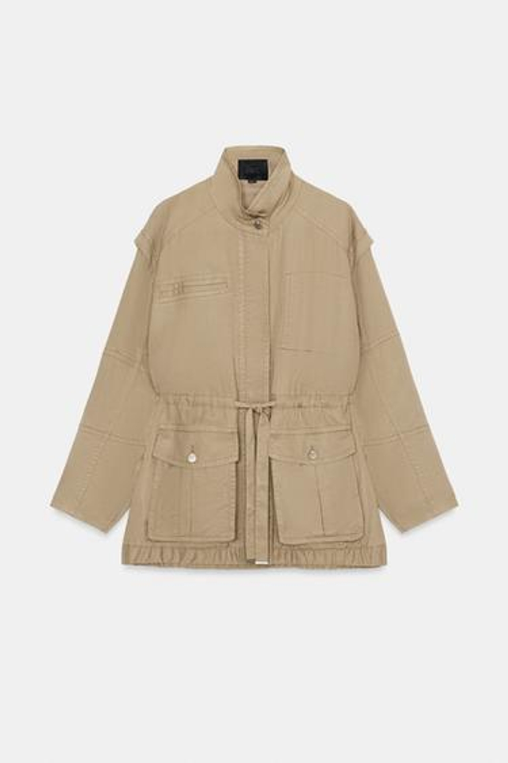 Длинный пиджак с высоким воротником - ZARA