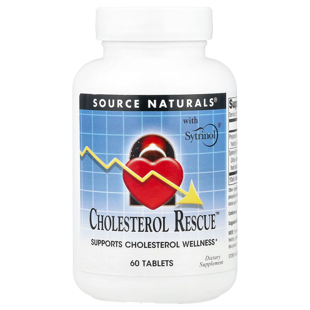Source Naturals, Cholesterol Rescue™, добавка для поддержки уровня холестерина, 60 таблеток