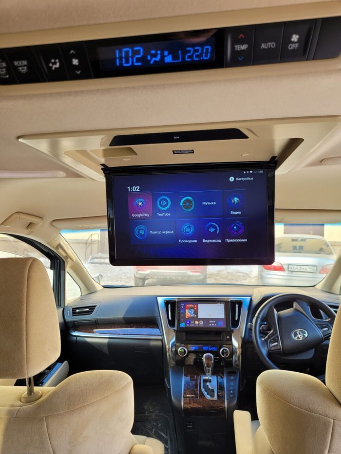 Монитор потолочный моторизированный для Toyota Alphard - ERGO ER15AFL-AUTO 15,6" (1920х1080 FullHD, Android, ) бежевый