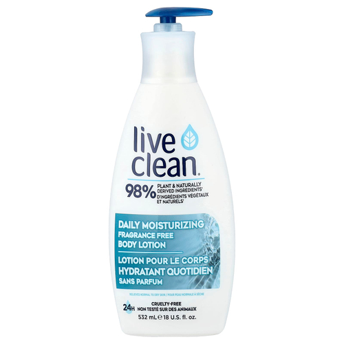 Live Clean, увлажняющий лосьон для тела для ежедневного применения, без отдушки, 532 мл (18 жидк. унций)