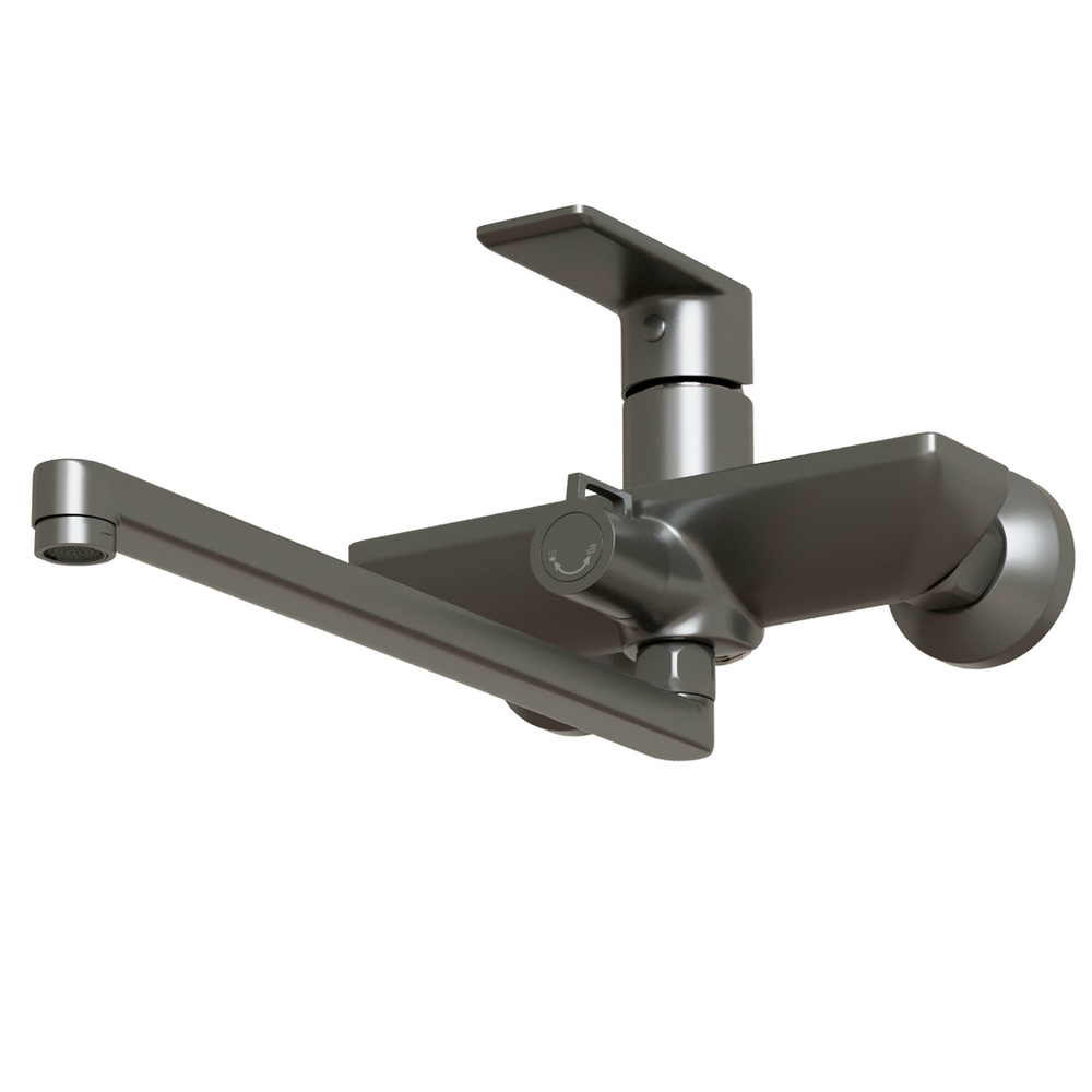 Смеситель для ванны и раковины 35k MIXLINE МЛ33-02Г(ML33-02GR)"Сити " ГРАФИТ
