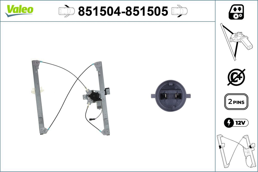 VALEO - 851504-VAL - Window Regulator
