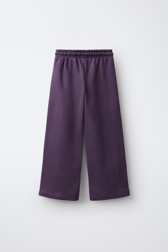 ZARA БРЮКИ-ДЖОГГЕРЫ WIDE LEG, БАКЛАЖАННЫЙ