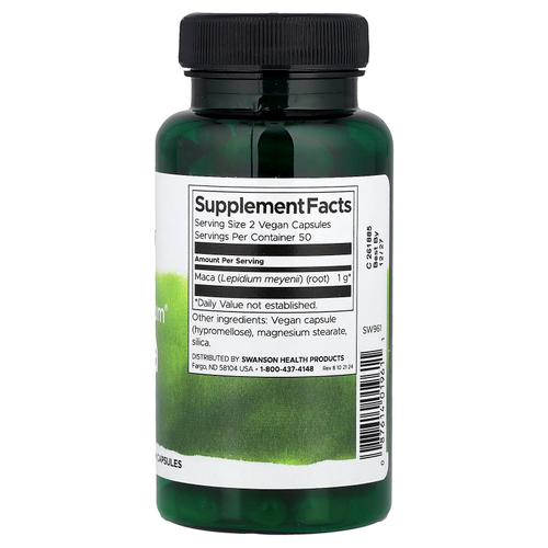 Swanson Vitamins, Мака Full Spectrum®, 500 мг, 100 веганских капсул