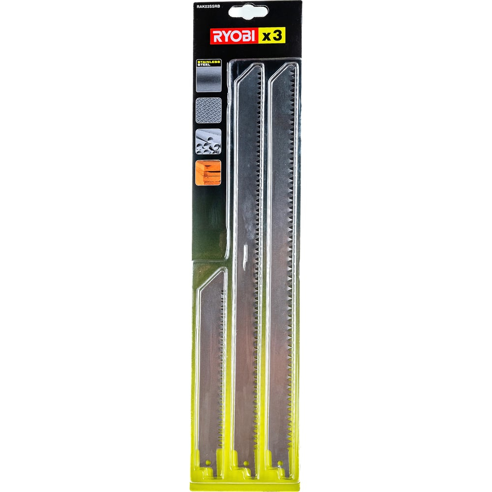 Набор полотен для сабельной пилы 3 шт. Ryobi RAK03SSRB 5132002680