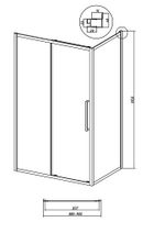 Боковая стенка Grossman Cosmo 200.K33.02.100.10.02 (100х195) хром,стекло шиншилла, 1 место
