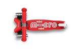 Самокат Mini Micro Deluxe Красный LED со стикерами Монстрики 15 шт