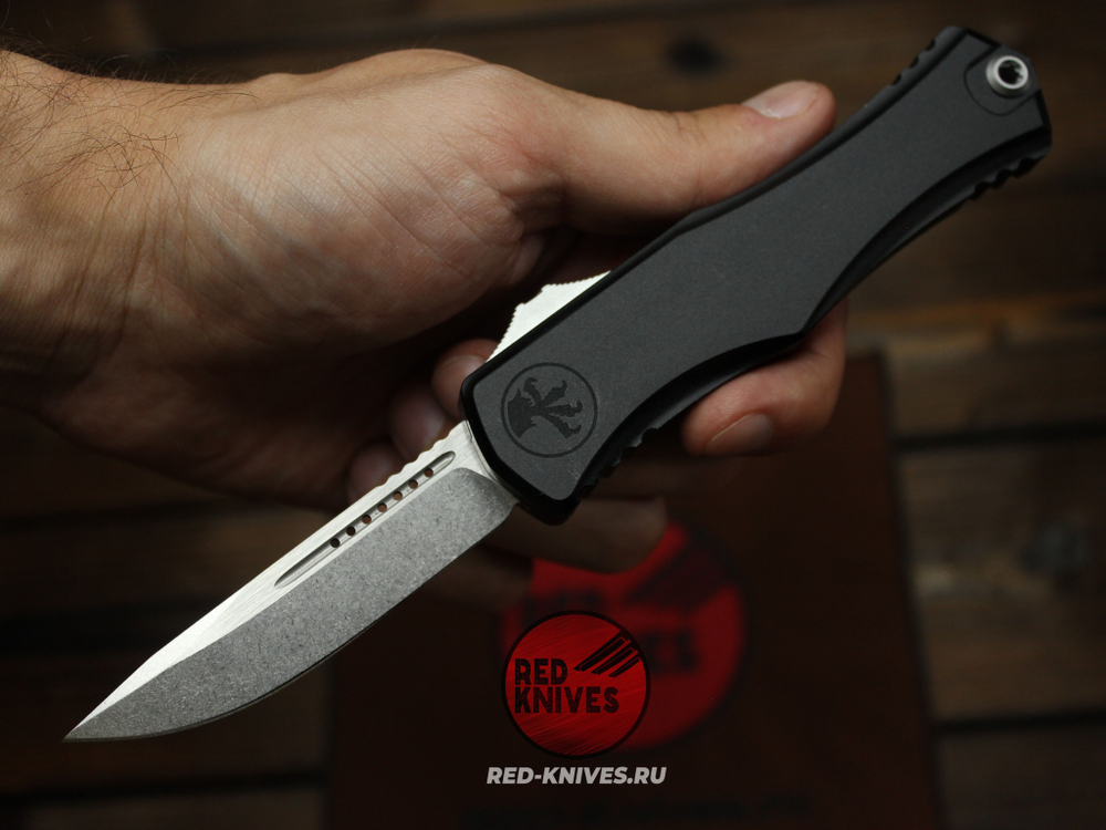 Нож Microtech HERA 2 S/E - темная рукоять, клинок стоунвош МТ21