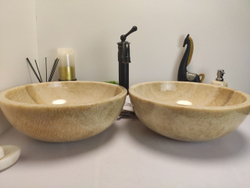 Раковина из оникса ПАРА! Bowl Yellow TinLip BO-60328 40x40x15из натурального камня