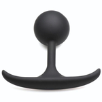 Черная анальная пробка с утяжелением Premium Silicone 3.9 Weighted Round Plug - 9,9 см. (Цвет: черный)