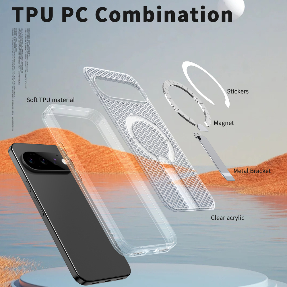 Прозрачный чехол Mesh Pro Magnetic Case для Google Pixel 11 Pro XL
