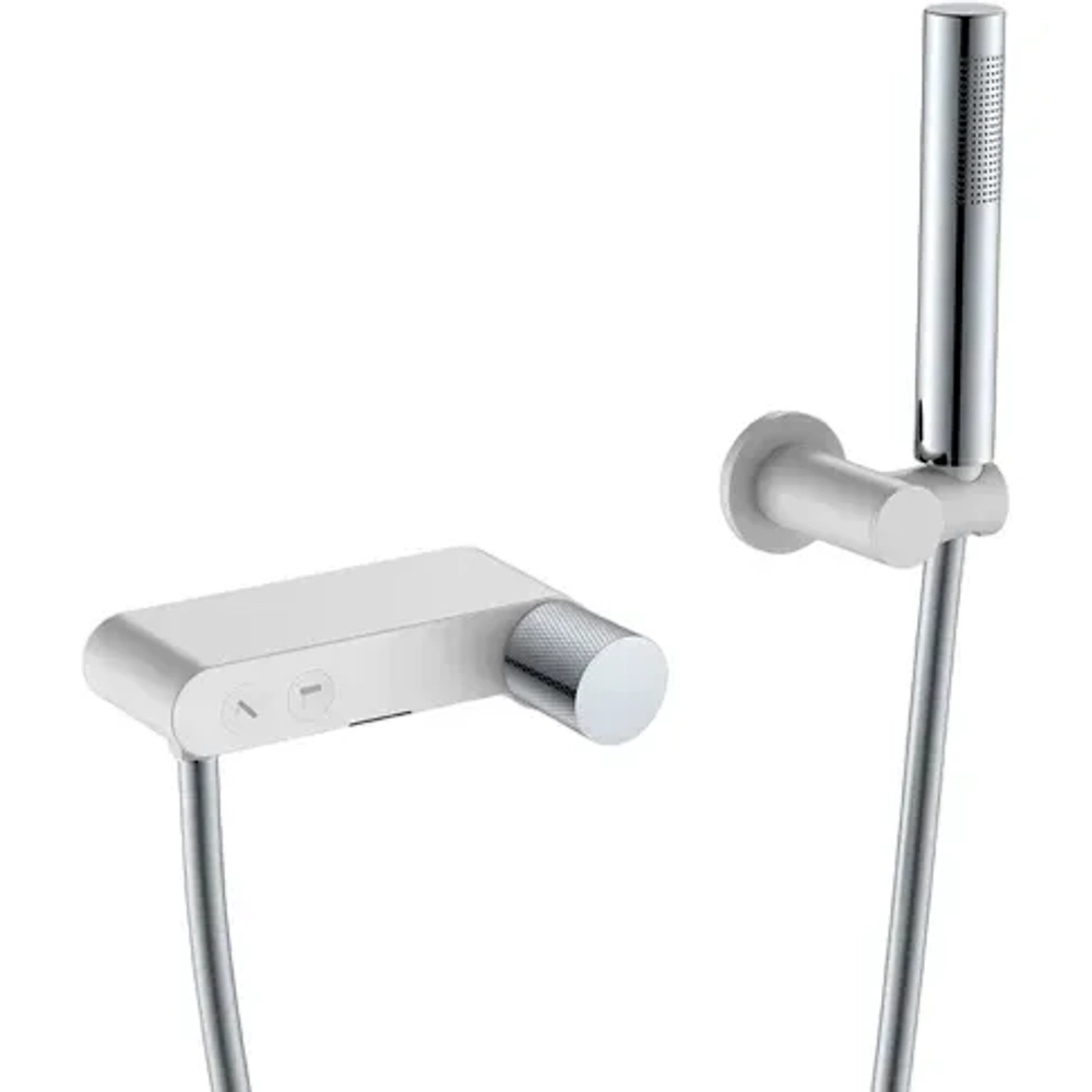 Смеситель для ванны с душем Boheme Stick 123-WCR.2 white touch chrome