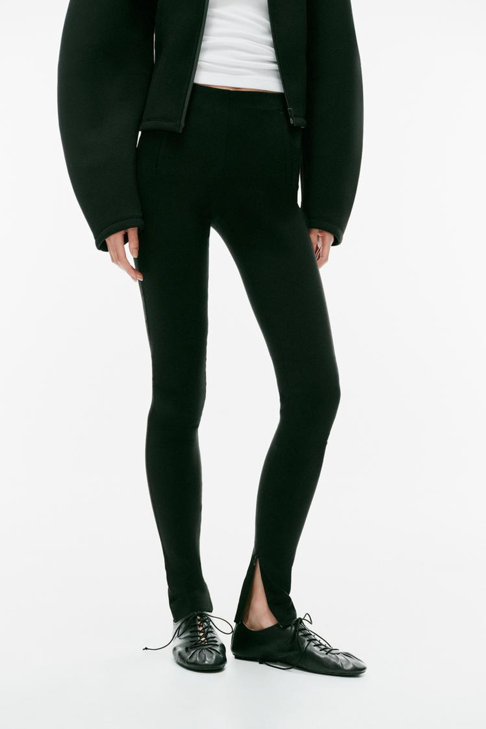 ZARA КОЖАНЫЕ ТУФЛИ-ДЕРБИ, ЧЕРНЫЙ