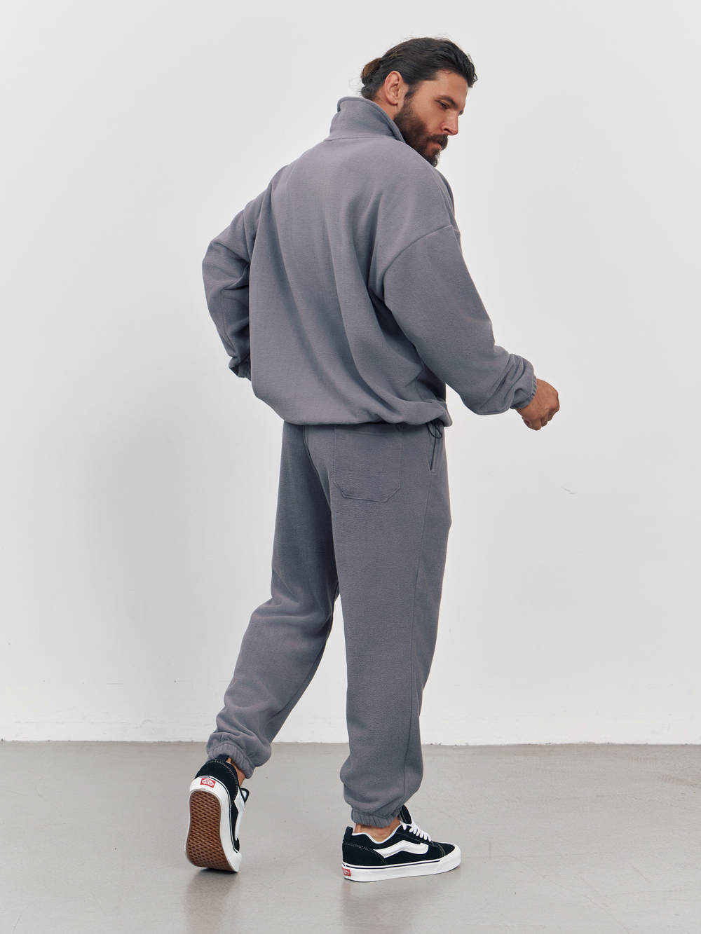 Свитшот "half zip" флисовый (серый)