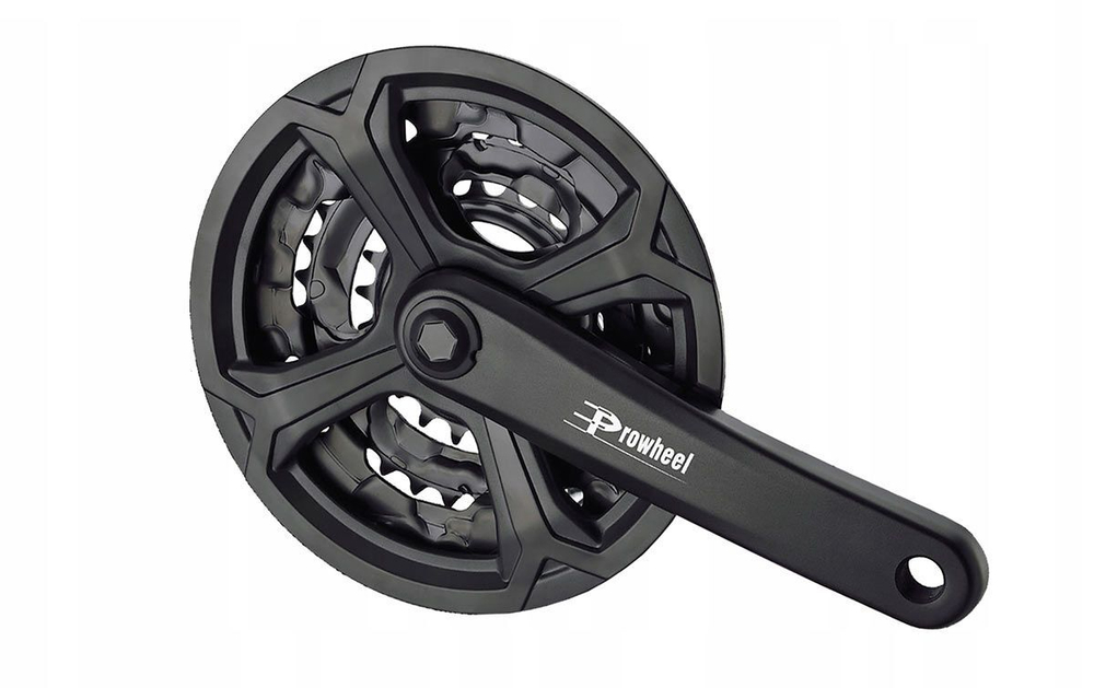 Шатуны-система Prowheel, 3ск., 22/32/42 зуб., 1/2"х3/32",сталь с защитой; шатуны 170мм, алюминий, резьба 9/16", под квадрат, черные