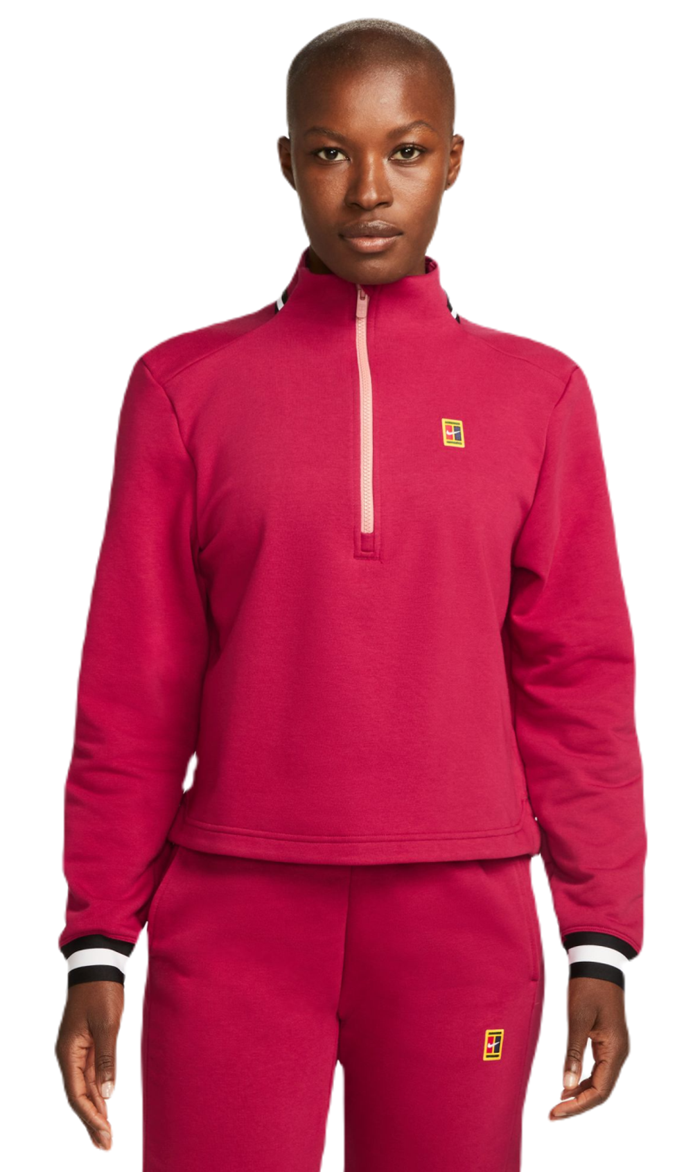 Женская Кофта теннисная Nike Court Dri-Fit Heritage Fleece - красный