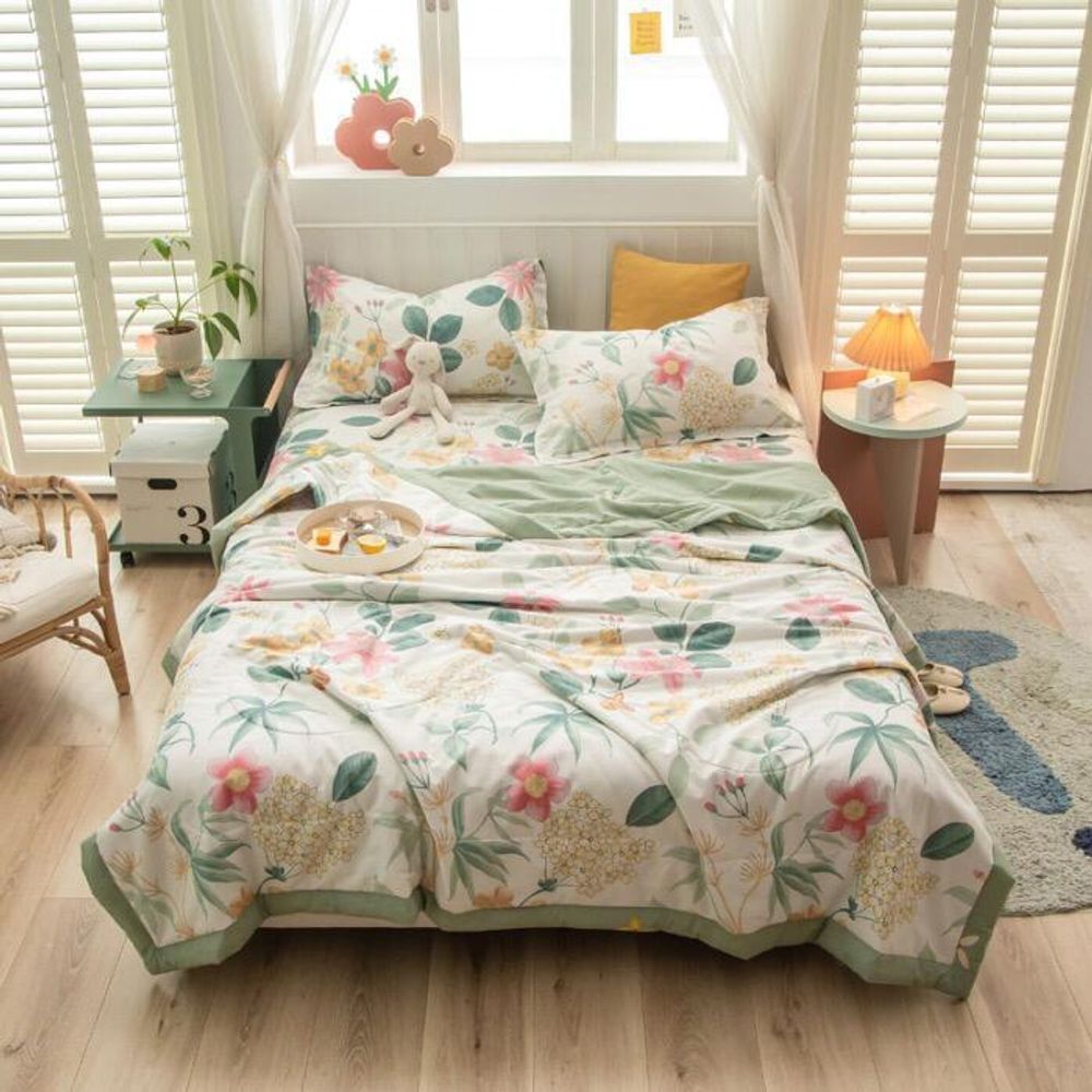 ZEPHYR HOME КПБ Двуспалка Евро (с одеялом) Белый цветы