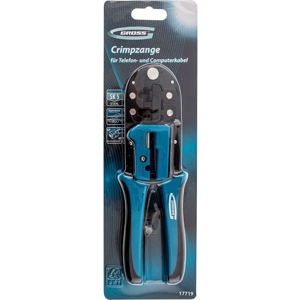 Клещи для обжима телефонных и компьютерных клемм RJ45 GROSS 17719