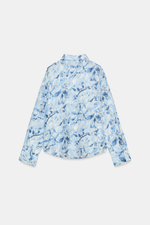 РУБАШКА С ЦВЕТОЧНЫМ ПРИНТОМ И КОМБИНИРОВАННОЙ ТКАНЬЮ — ZARA