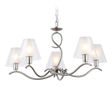 Подвесная люстра 5*Е14 LH57081/5 SN/FR никель/белый матовый High Light Modern Ambrella