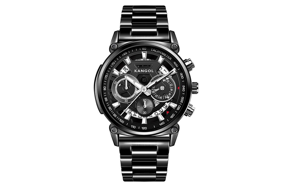 KANGOL Interstellar Series Quartz Movement Stainless Steel Watchband Watch Men"s Watches Skeleton Dial