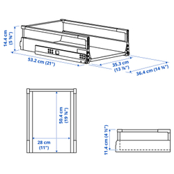 IKEA MAXIMERA  (ИКЕА МАКСИМЕРА)  -  Ящик, средний - белый 40x60 см