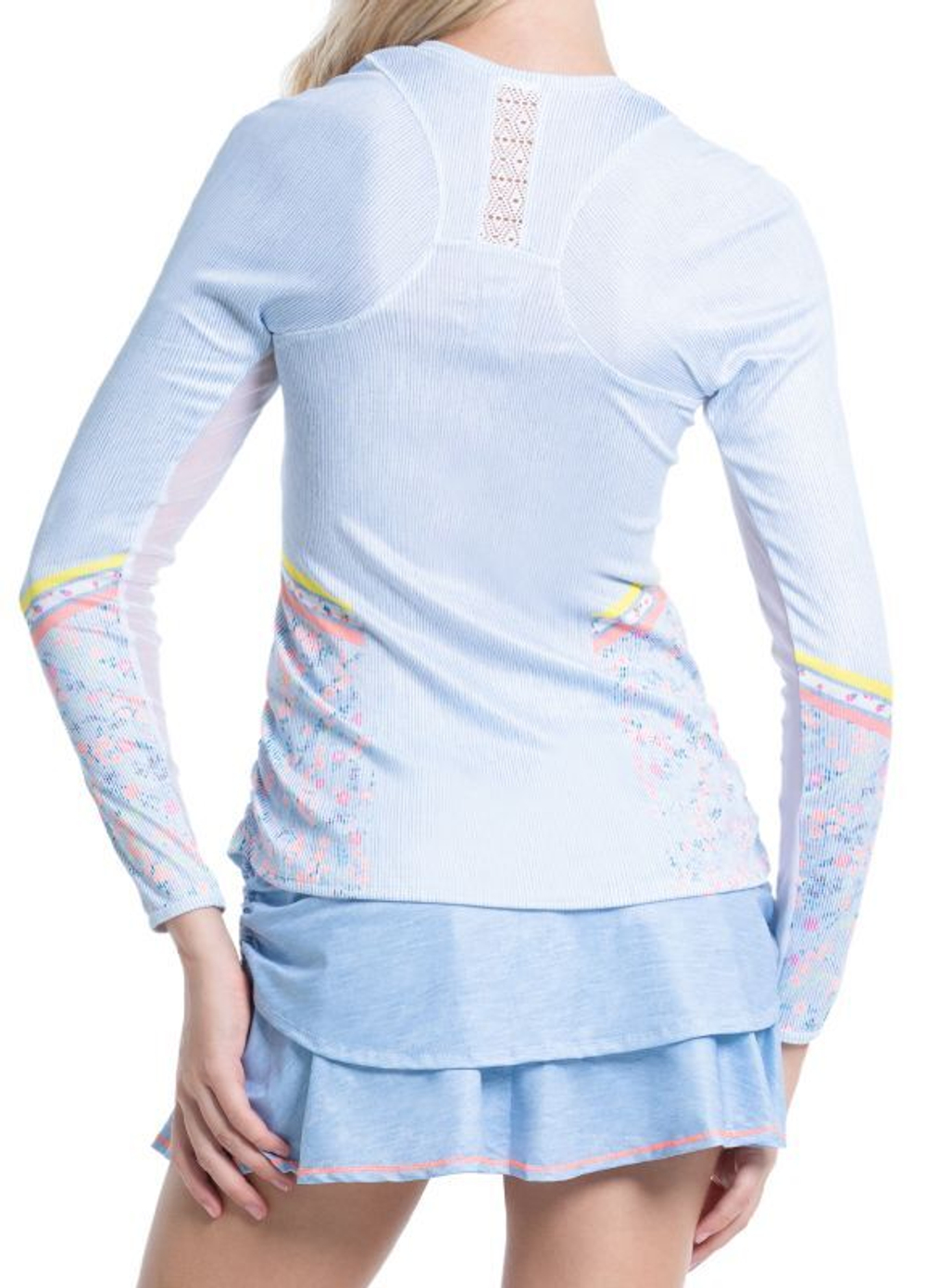 Женская теннисная футболка (dł. Рукава) Lucky in Love Liberty In Love Chambray Blossom Long Sleeve - light denim # XS