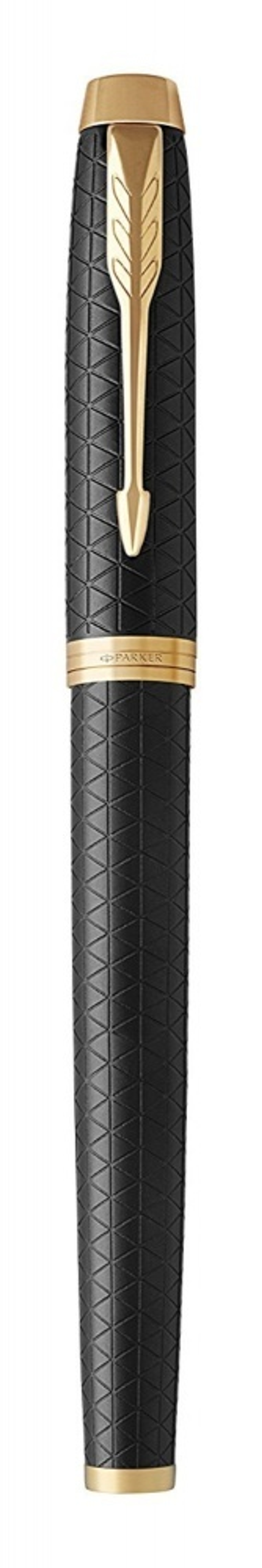 Перьевая ручка Parker IM Premium Black GT, перо: F, цвет чернил: blue, в подарочной упаковке.