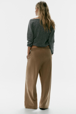 ZARA БРЮКИ С ЭФФЕКТОМ ПОТЕРТОСТИ, ТЕМНЫЙ БЕЖЕВО-КОРИЧНЕВЫЙ