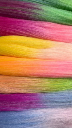 Канекалон M03 Easy Braid (искусственные волосы) 3 цветный: голубой/ярко-розовый/розовый