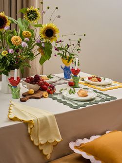 Салфетка под приборы с контрастным кантом серого цвета из коллекции Trendy Ruffles, 35х45 см