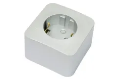 Розетка Systeme Electric BLANCA с заземлением накладная алюминий 30876