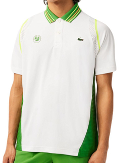 Мужское теннисное поло Lacoste Sport Roland Garros Edition Ultra-Dry Two Tone Polo Shirt - белый