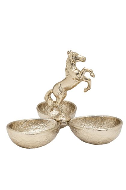 Менажница на 3 чаши 26.5x25x21см Garda Decor Horse металлическая