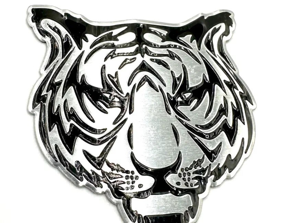 Наклейка Тигр Серебристая (Tiger размер 6,5х7,5см)