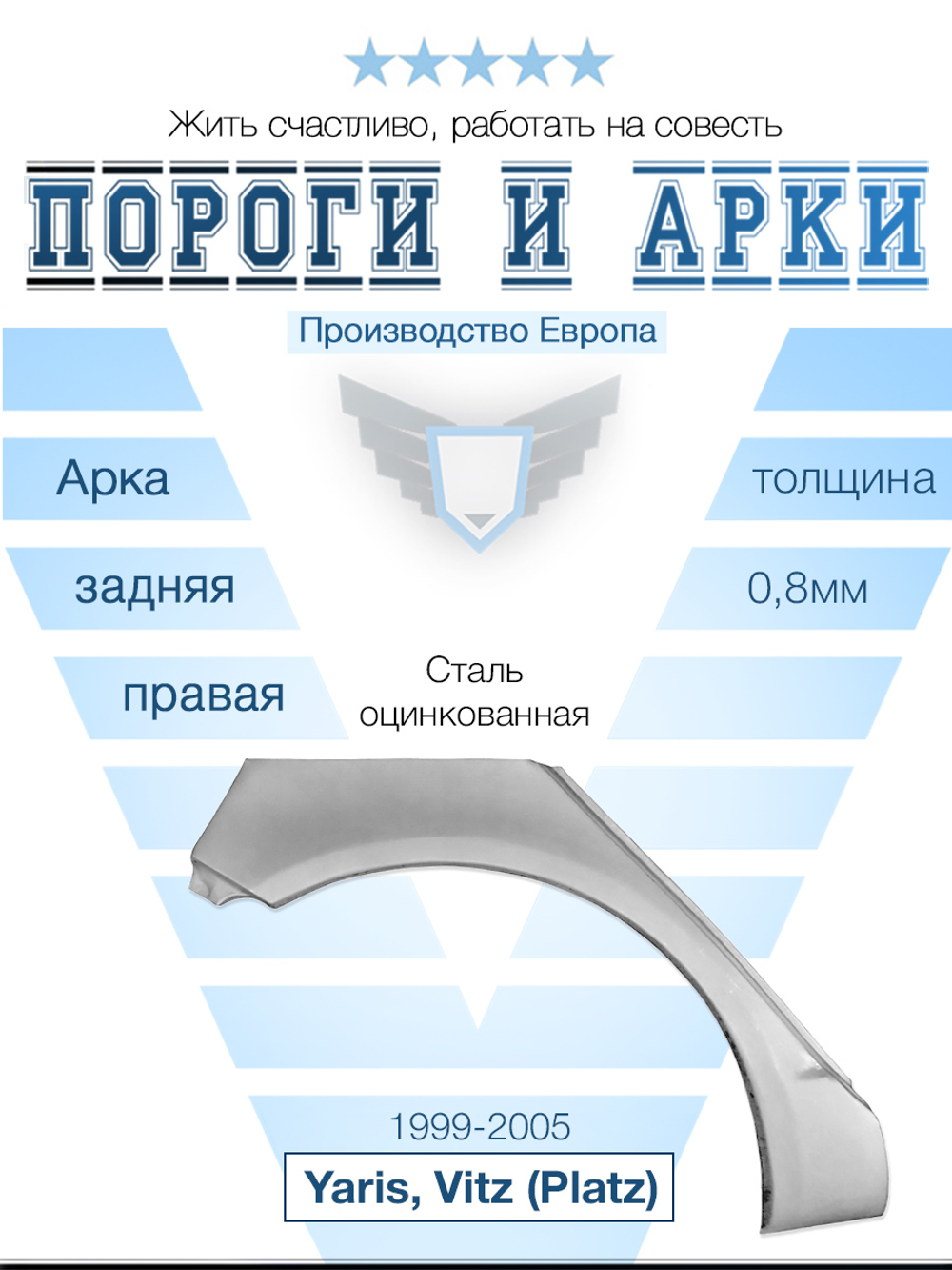 Арка правая Toyota Yaris, Vitz (Platz) 1999-2005 (Polcar)