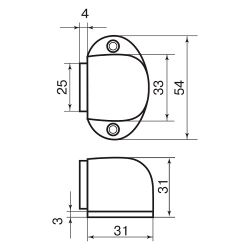 Упор дверной магнитный PALLADIUM 02-M PC мат. хром