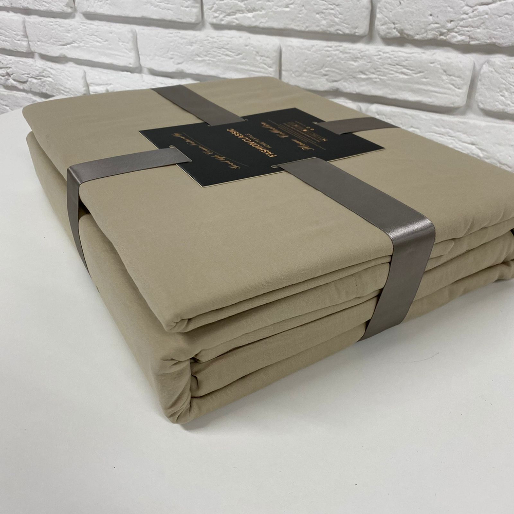Комплект постельного белья ЕВРО 100% Сатин однотонный оливковый