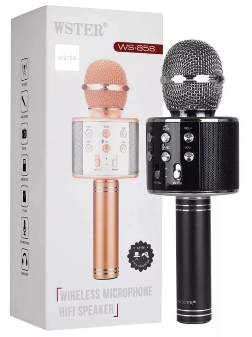 Караоке микрофон Wster WS-858 черный
