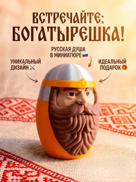 Авторская фигурка Богатырёшка Настольный сувенир 9 см