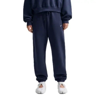 Женские теннисные брюки Nike Studio Fleece Medium Weight - midnight navy/sail