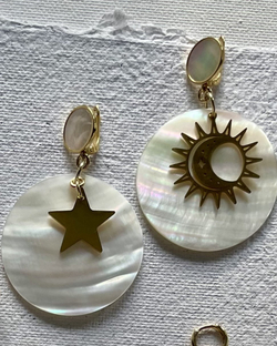 Серьги диски из перламутра