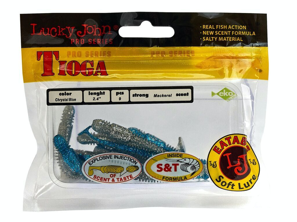 Виброхвосты съедобные LJ Pro Series TIOGA 2.4in(6,2 см), цв. T05, 9 шт.