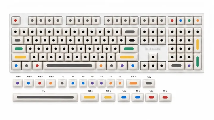 Набор клавиш Geekboards «Dots White XDA» (128 шт)