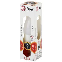 Лампа светодиодная ЭРА STD LED BXS-9W-827-E14 9Вт свеча на ветру теплый белый свет Е14 | Лампы cветодиодные Свеча (B/C)