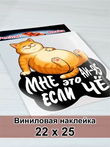 Наклейка - На авто АИ-95 Рыжий кот