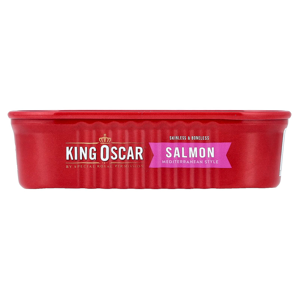 King Oscar, лосось без кожи и костей, в оливковом масле, средиземноморский вкус, 115 г (4,05 унции)