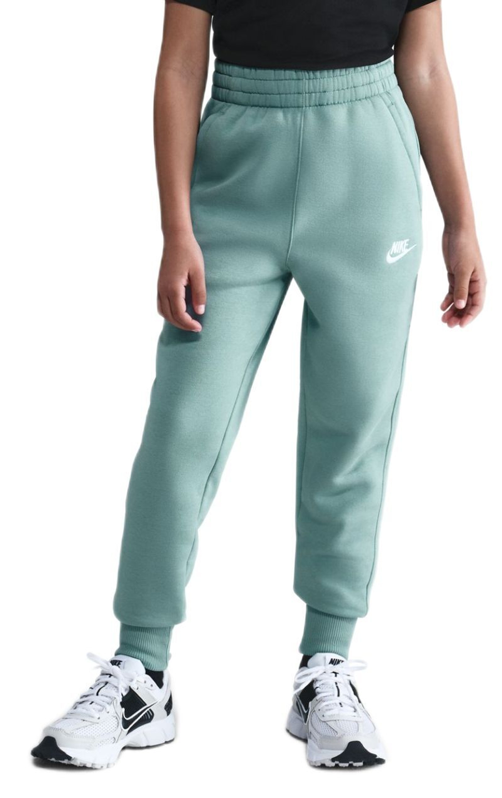 Брюки для девочки Nike Kids Sportswear Club Fleece High-Waisted Fitted - cannon/white
